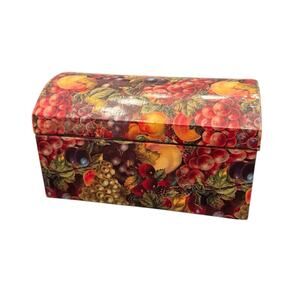 Vintage Fruit Motif Cardboard Jewelry Box Storage Box with Mirror